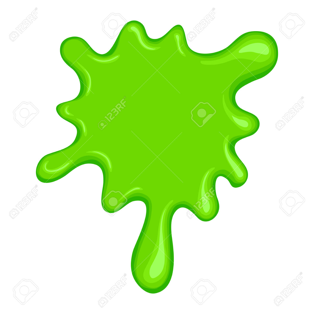 Green slime symbol isolated on .