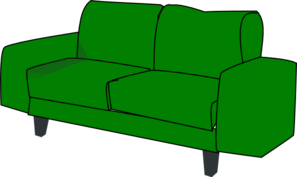 Green Sofa Couch Clip Art - Couch Clip Art