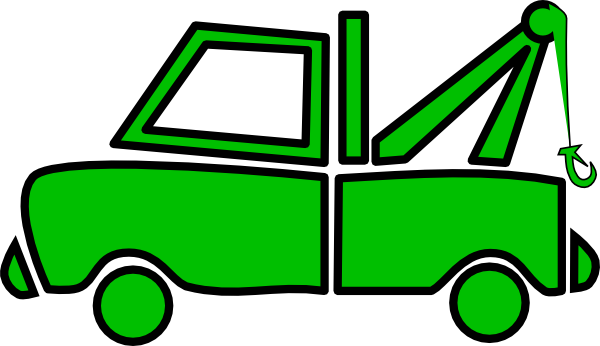Green Tow Truck clip art - vector clip art online, royalty free