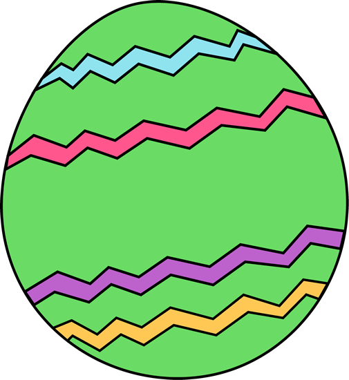 Green Zig Zag Easter Egg - Easter Egg Images Clip Art