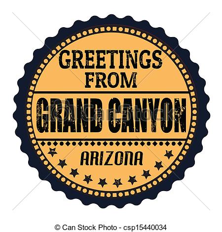 ... Greetings from Grand Canyon stamp - Grunge rubber stamp with.
