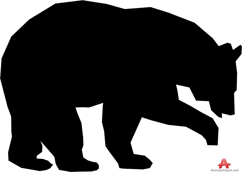 Grizzly Bear Clipart. Large Bear Silhouette