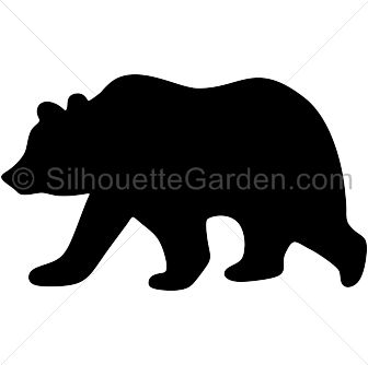 Grizzly bear silhouette clip art. Download free versions of the image in EPS, JPG