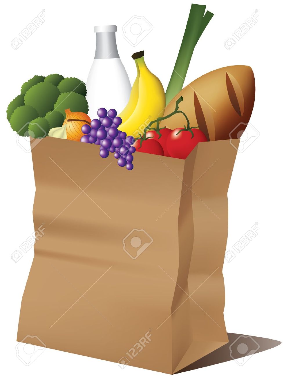 groceries bag: Grocery paper .