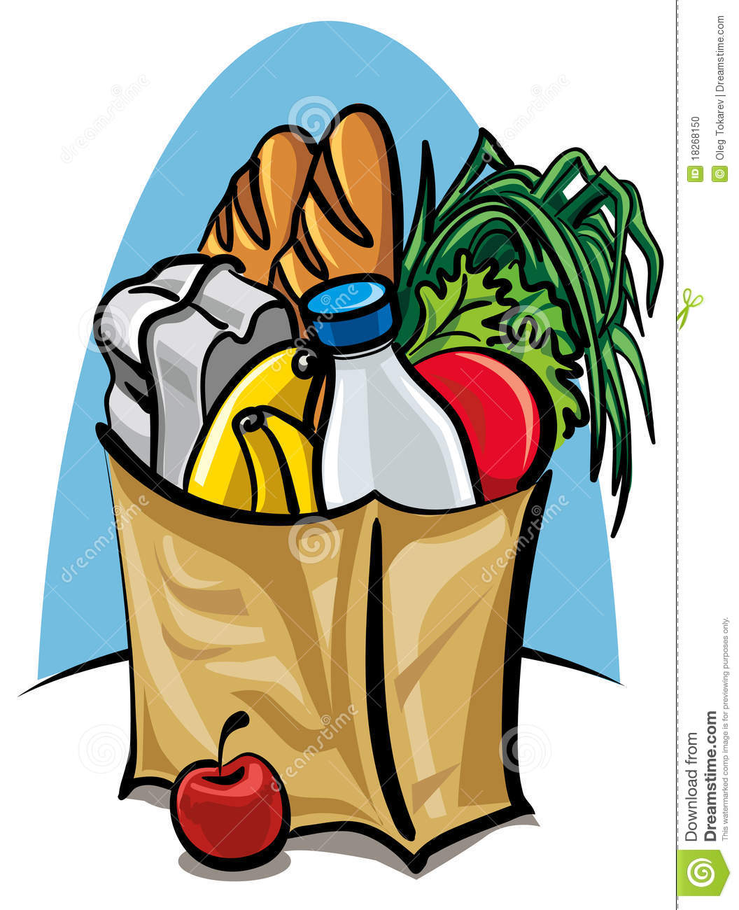 Grocery Bag Clip Art - Groceries Clipart
