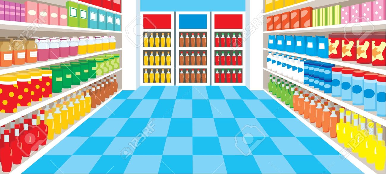 grocery store aisle: .