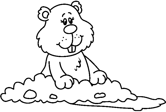 Black And White Groundhog Clipart #1