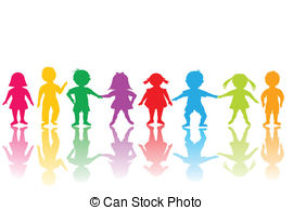 ... Group of colored children - Kid Friendly Clip Art