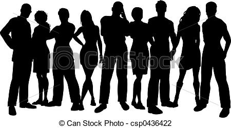 ... Group of friends - Silhouette of a group of friends