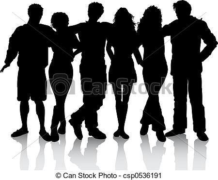 ... Group of friends - Silhouette of a group of friends