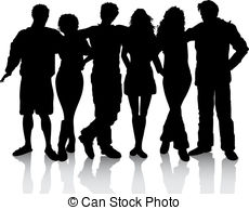 ... Group of friends - Silhouette of a group of friends Group of friends Clipartby ...