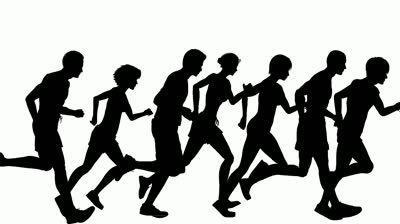 Group Of People Running Clipart Stock Footage Animated
