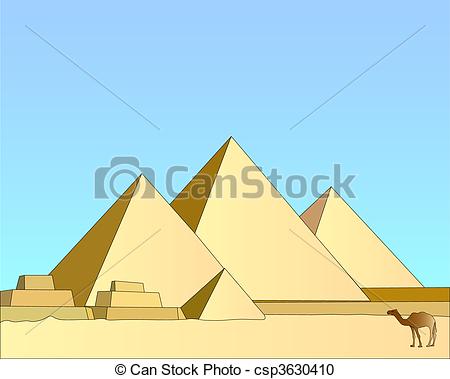 ... Group of the Egyptian pyramids against the blue sky