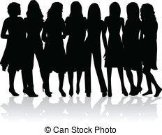 ... group of women - black silhouettes