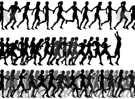 Group Running Clipart Foregro - Runners Clipart