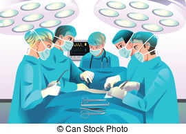 Group surgeons doing surgery - A vector illustration of.