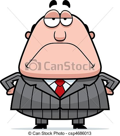 ... Grumpy Boss - A cartoon b - Grumpy Clipart