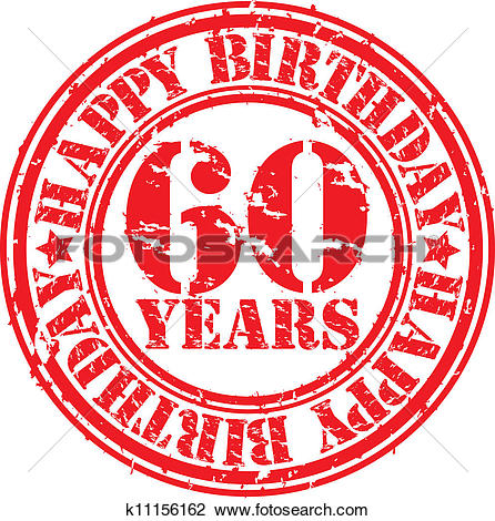 Grunge 60 years happy birthda - 60th Birthday Clip Art