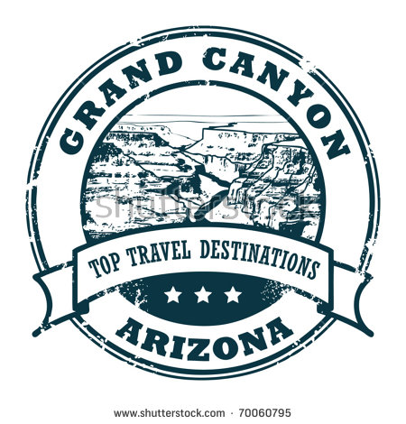 Grunge rubber stamp with the Grand Canyon, vector illustration