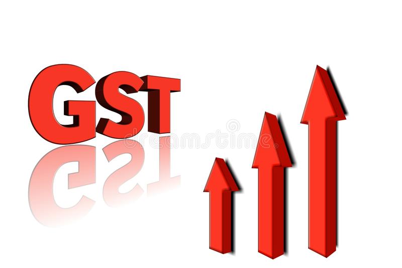 Download GST Word With 3 Red Arrow.3d Illustration. Stock Illustration -  Illustration of
