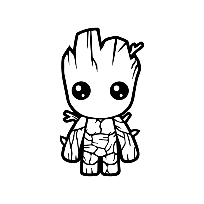 Baby Groot Guardians of the Galaxy graphics design SVG DXF PNG Vector Art