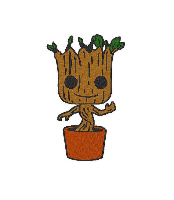 This file is an image of Baby Groot in the pot from the popular movie  Guardians of the Galaxy.