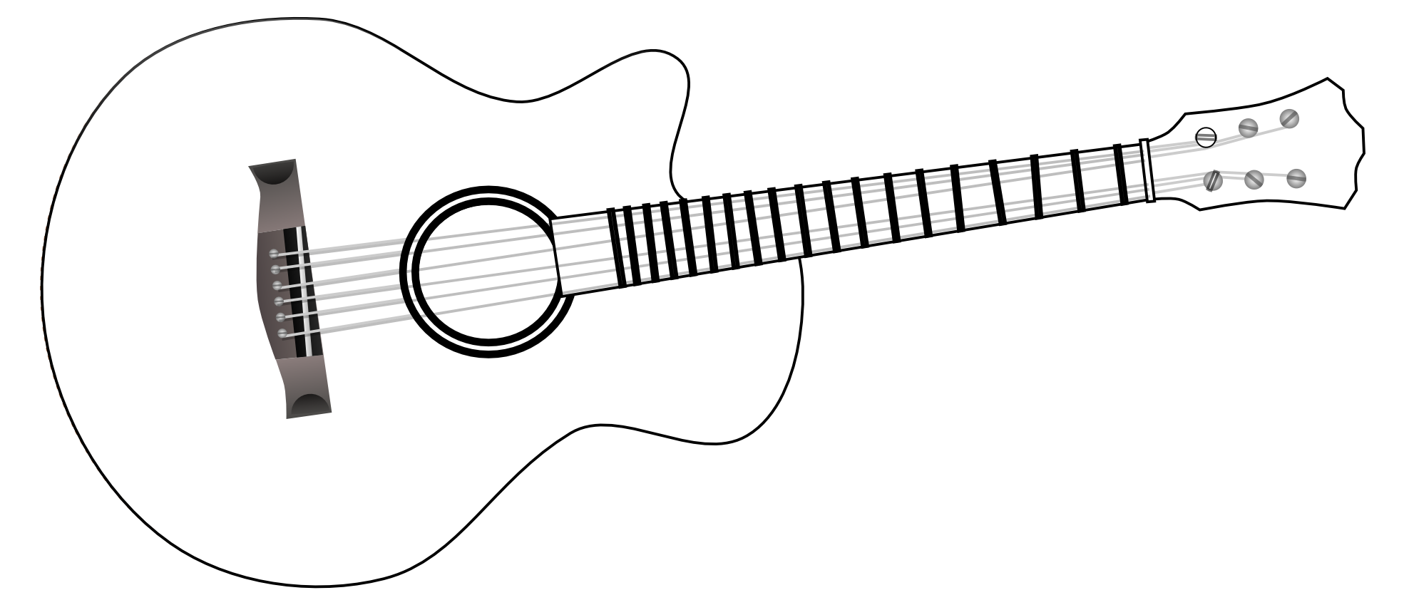 Guitar outline clip art black and white