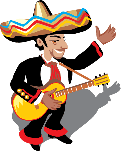 Guitar Player - Mexican Clipart
