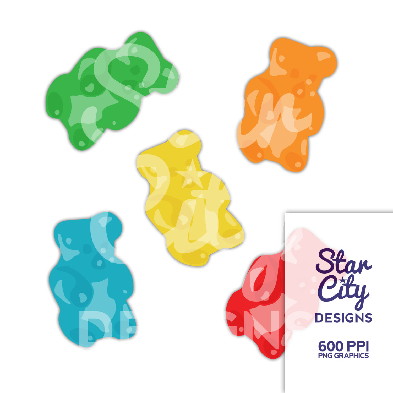 Gummy Bear clipart, gummy clipart, candy clipart, gummy clip art, clipart, vector art, vector graphics, instant download