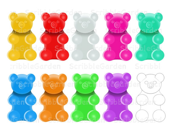 Gummy Bear Counters Digital Clipart By Scribblegarden On Etsy
