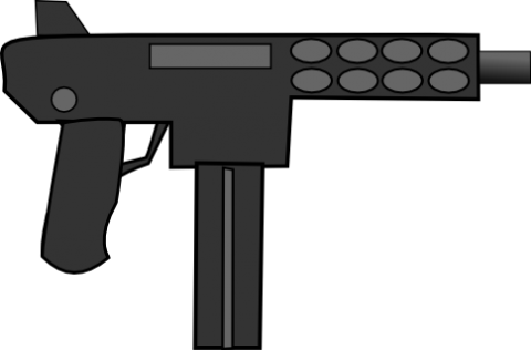 machine-gun. Uzi-silhouette