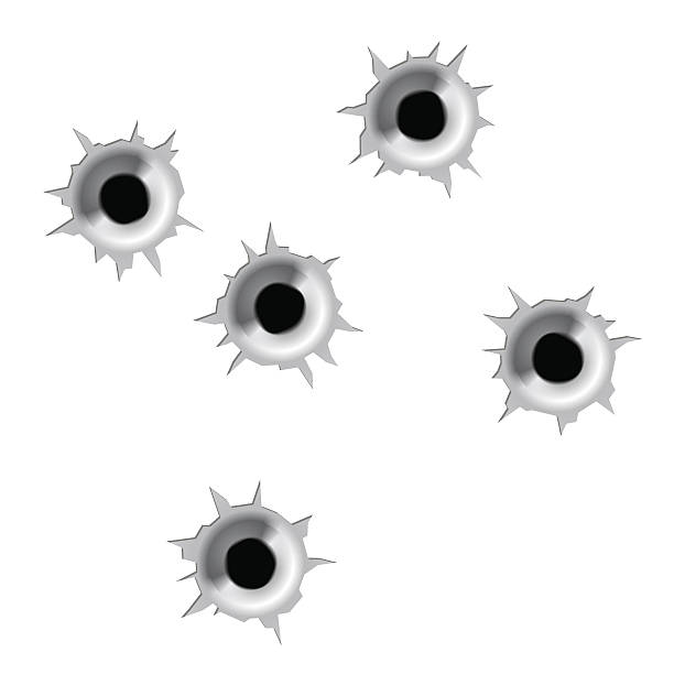 Bullet holes vector art illustration