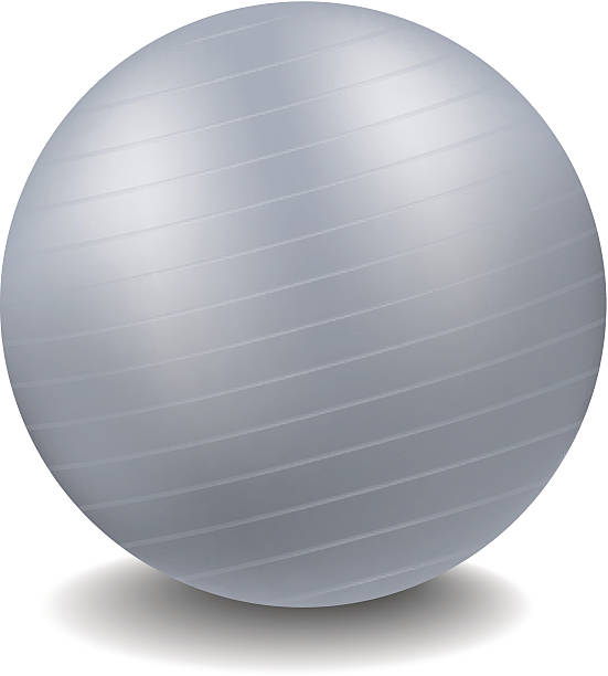 Grey gym ball vector art illustration