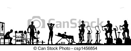 Gym foreground - Editable vector foreground of a gym scene.