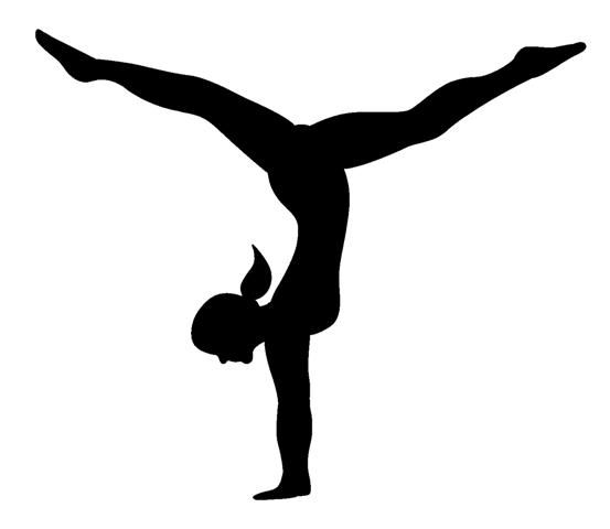 Solid Black Gymnast Silhouett