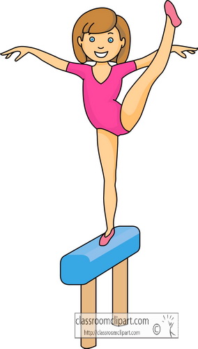 Gymnastics Clipart Girl Standing On Balance Beam Gymnastics