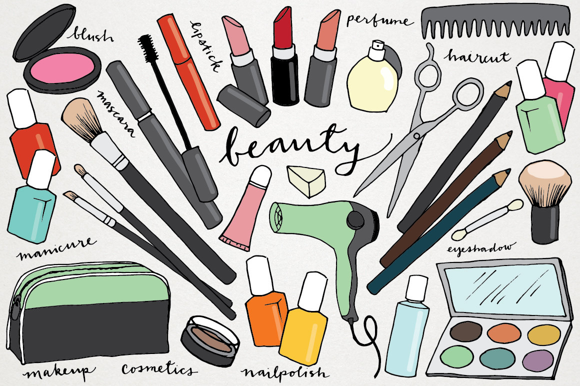 Hair and makeup clipart - .