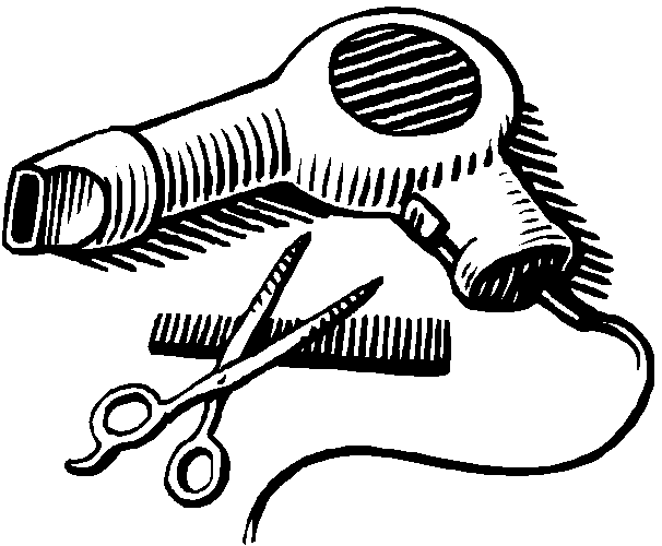 Hair Scissors And Comb Clip A - Hair Dryer Clipart