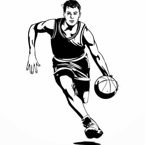 Half Basketball Clipart Black And White Images Pictures - Becuo