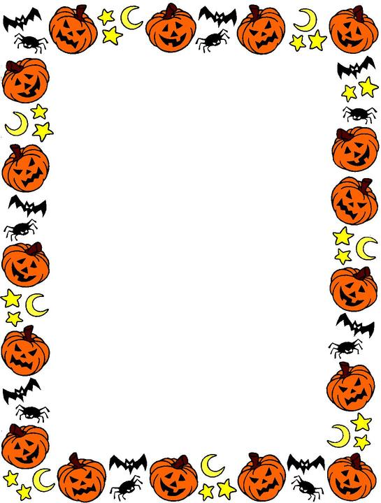 halloween border with ghost