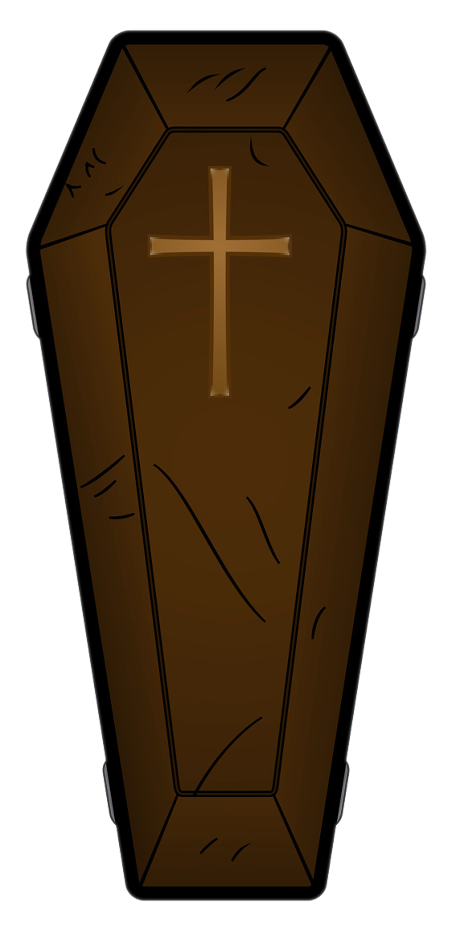 Halloween Brown Coffin PNG . - Coffin Clipart