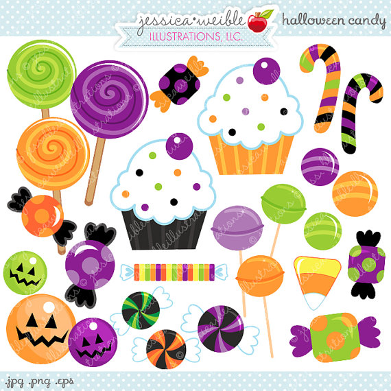 Halloween Candy Cute Digital Clipart - Commercial Use OK - Halloween Clipart,  Halloween Graphics, Halloween Candy, Candy Clipart