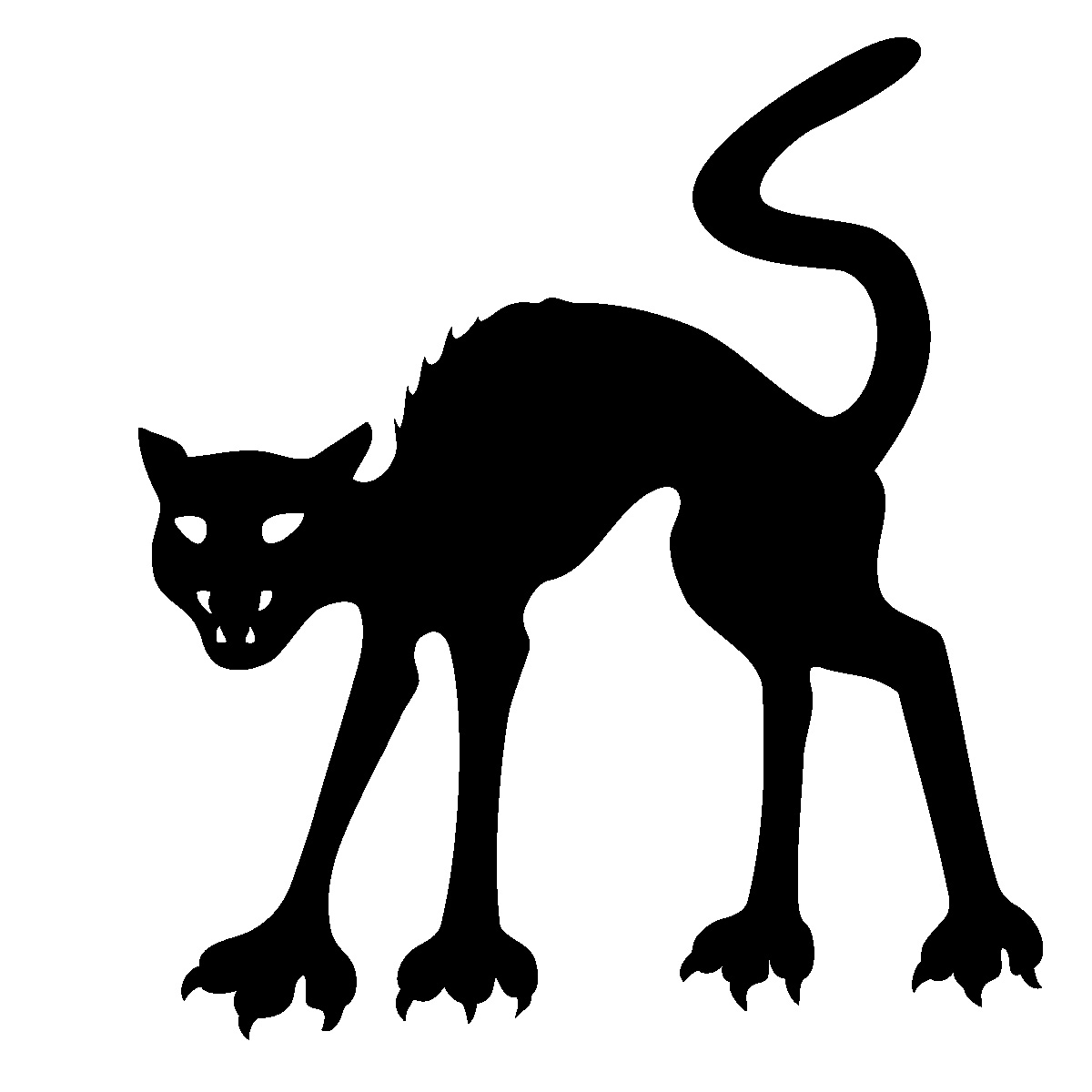 Halloween Cat Silhouette Clip - Scary Halloween Clipart