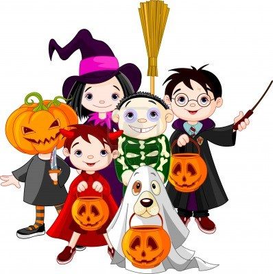 Halloween children trick or treating in Halloween costume Stock Photo - 10896626