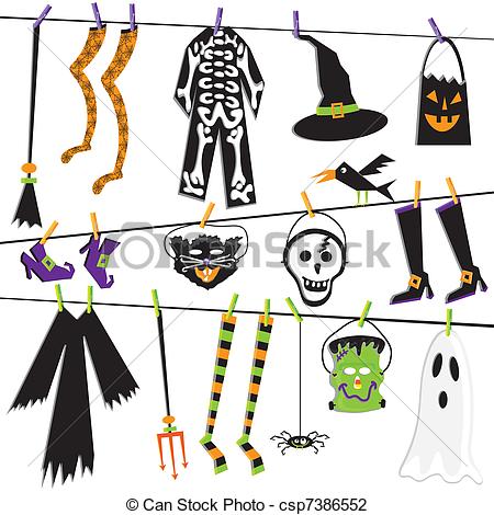 ... Halloween Costume Clothesline Clip Art