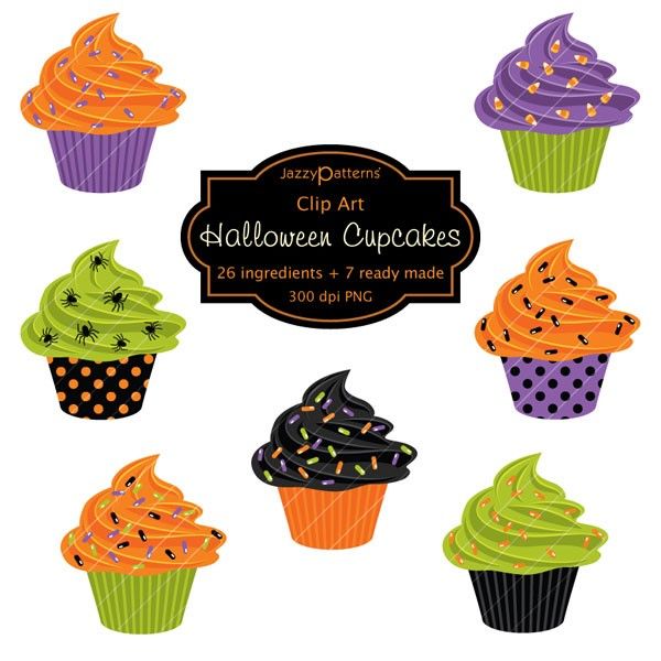 Halloween Cupcakes Clip Art