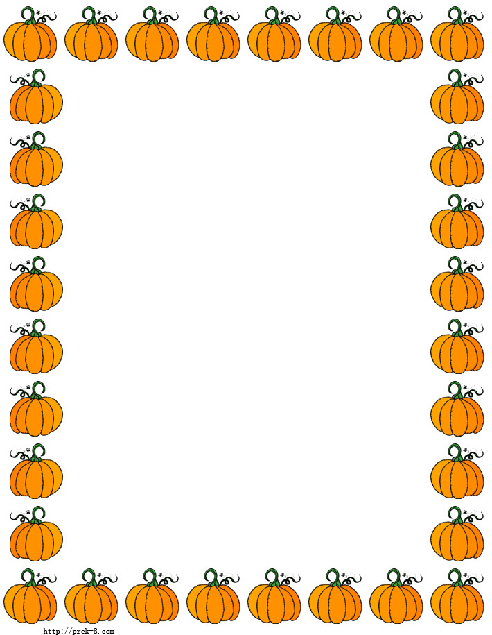 Halloween Cute Pumpkins Borde - Halloween Borders Clip Art
