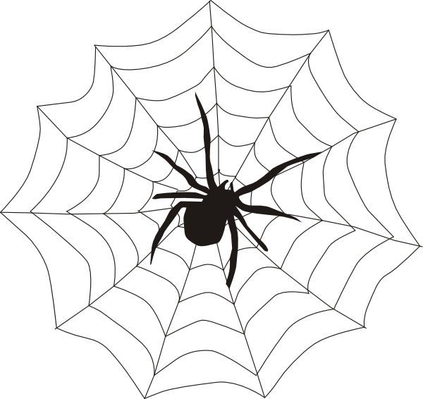 Halloween Hanging Spider Clip - Web Clipart