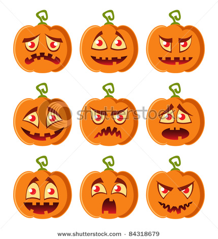Halloween pumpkin faces in a .