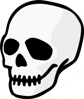 Frontal skull clipart vector 